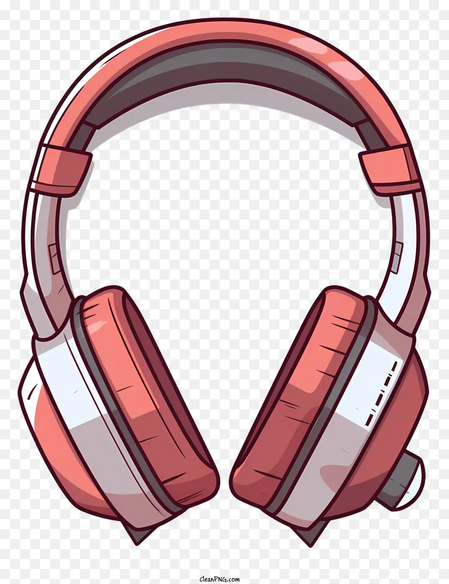 Rojo Auriculares，Pads De Oreja Blanca PNG