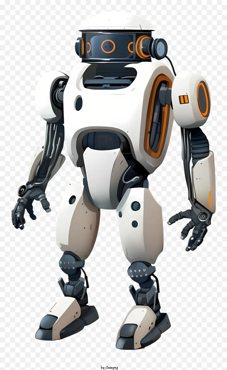 Robot Humanoide，Robot Blanco Y Naranja PNG