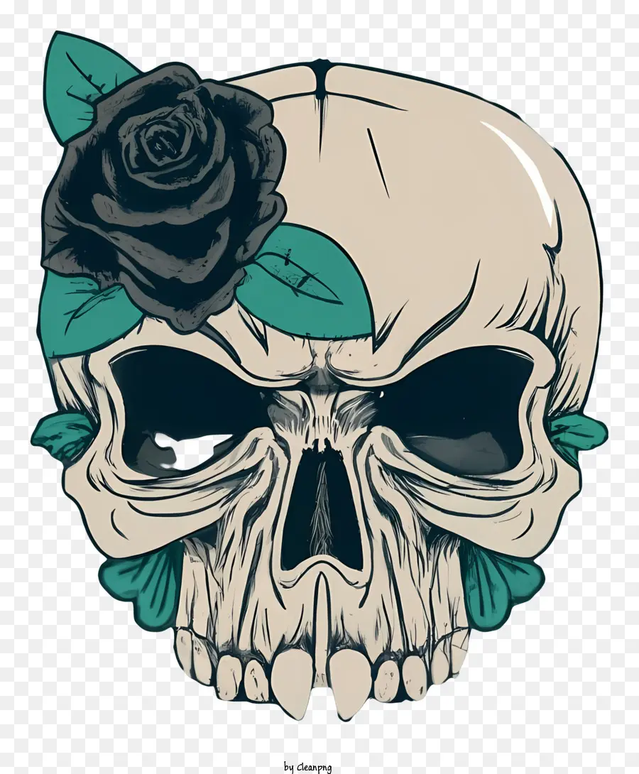 Skull And Rose Tattoo，Cráneo Simbólico Y Rosa PNG