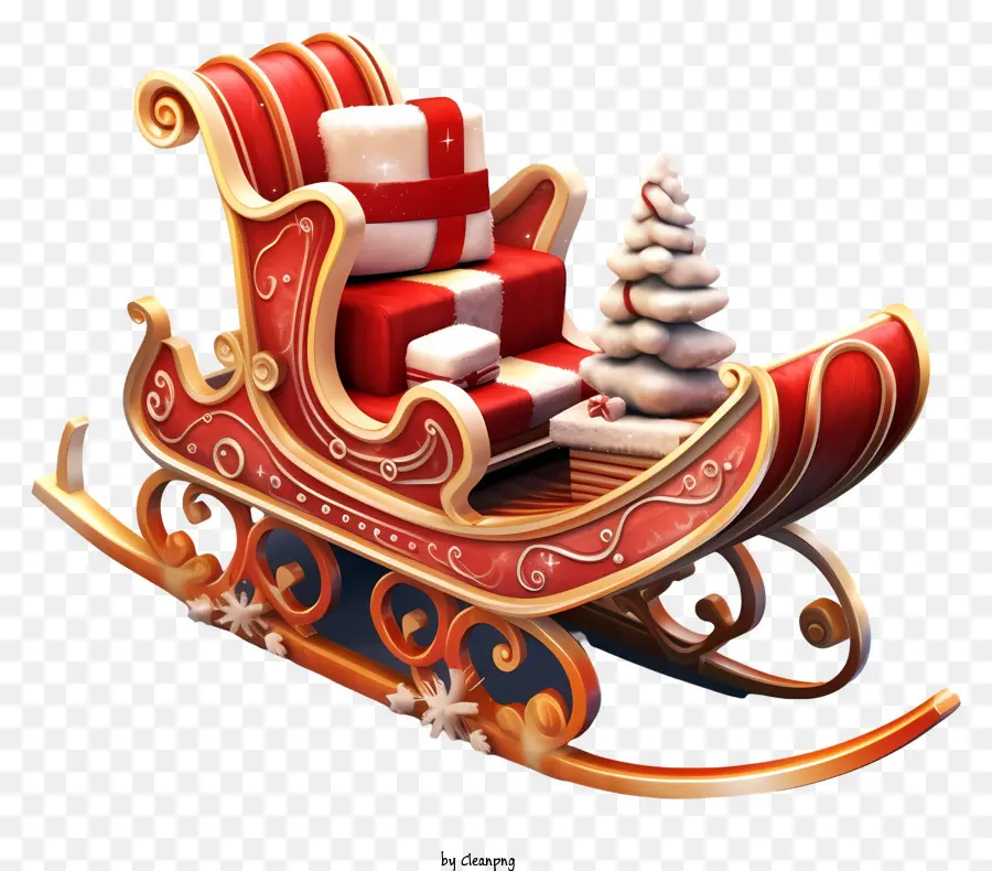 Sleigh，Rojo Y Oro PNG