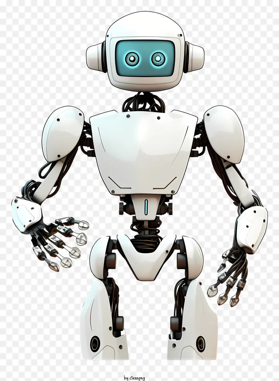 Robot Blanco，La Luz Azul PNG