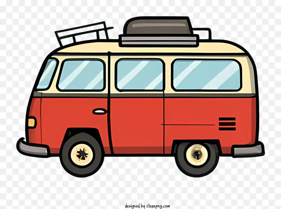 Volkswagen Bus，Portaequipajes En El Techo PNG