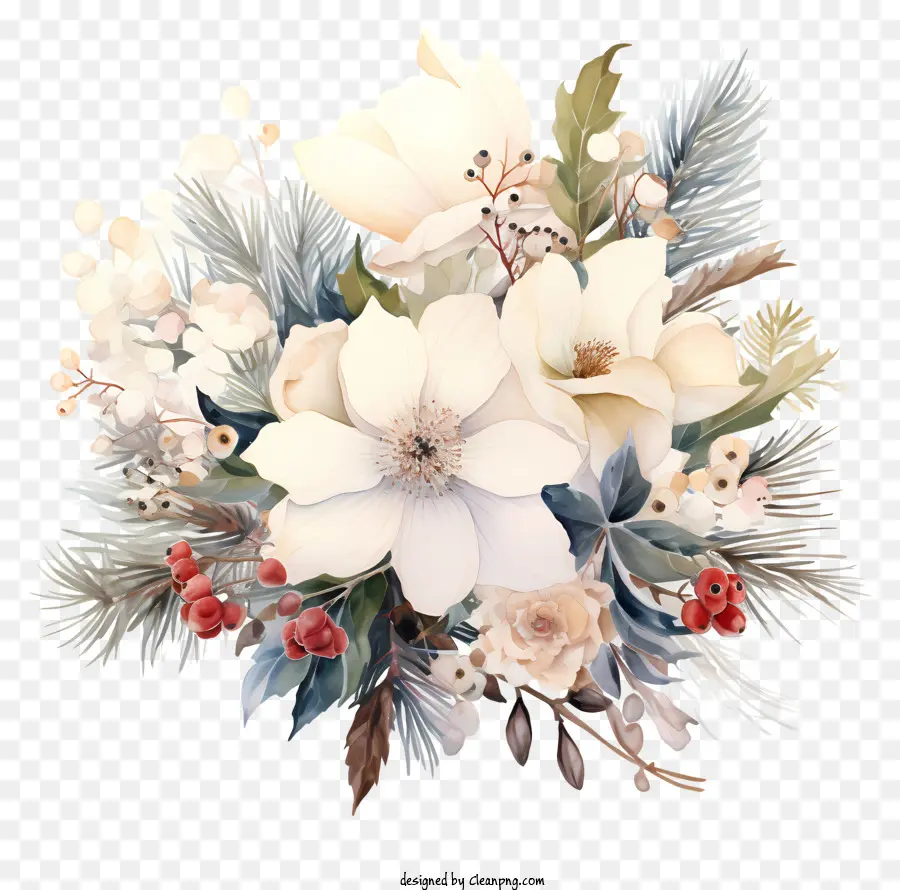 Pintura De Acuarela，Ramo De Flores PNG