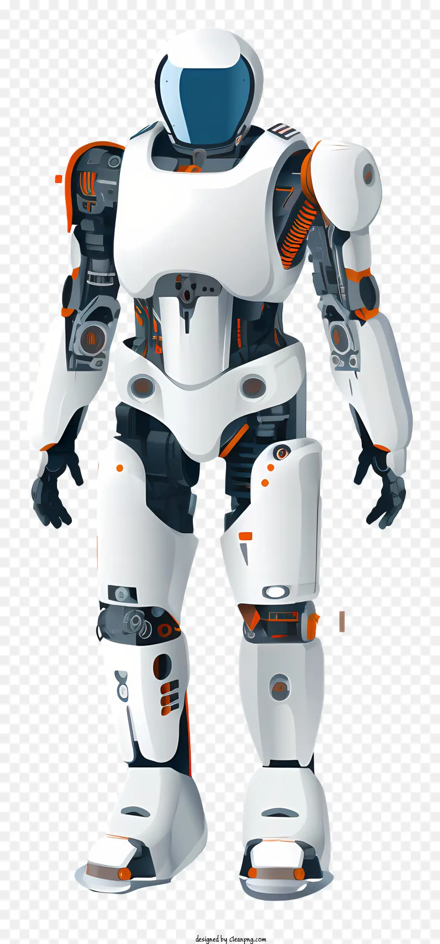 Robot Humanoide，Robot Blanco Y Naranja PNG