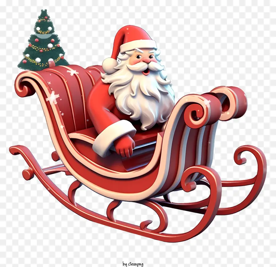 Santa Claus，Sleigh PNG