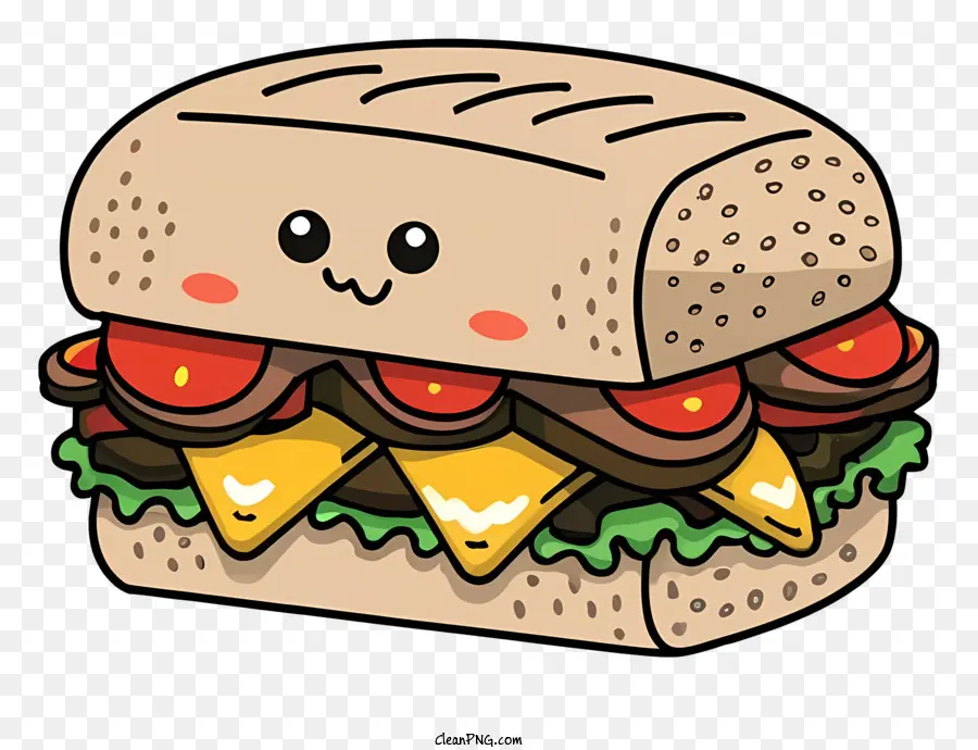 Hamburguesa Linda，Kawaii PNG