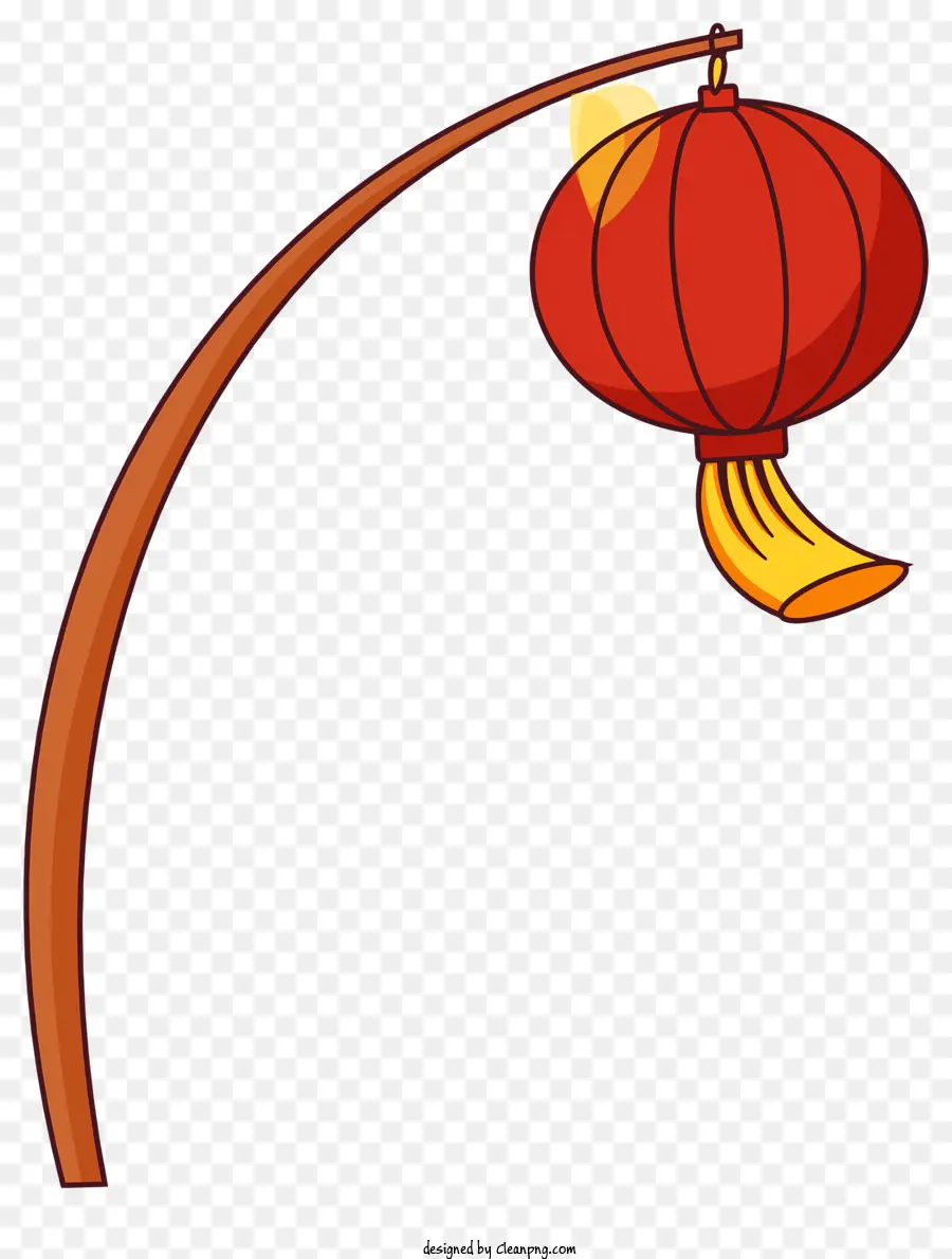 Orange Lantern，Poste De Madera PNG