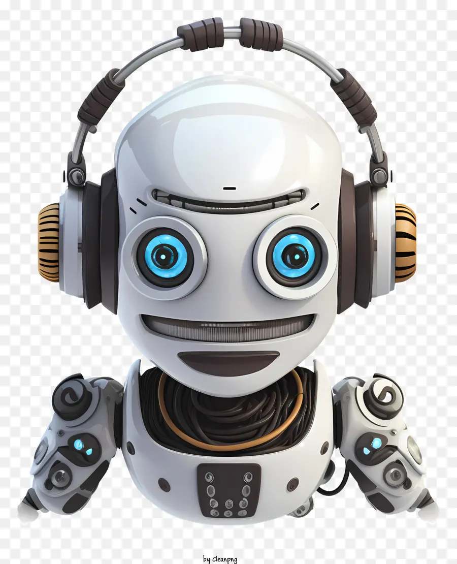 Robot，Robot Con Auriculares PNG