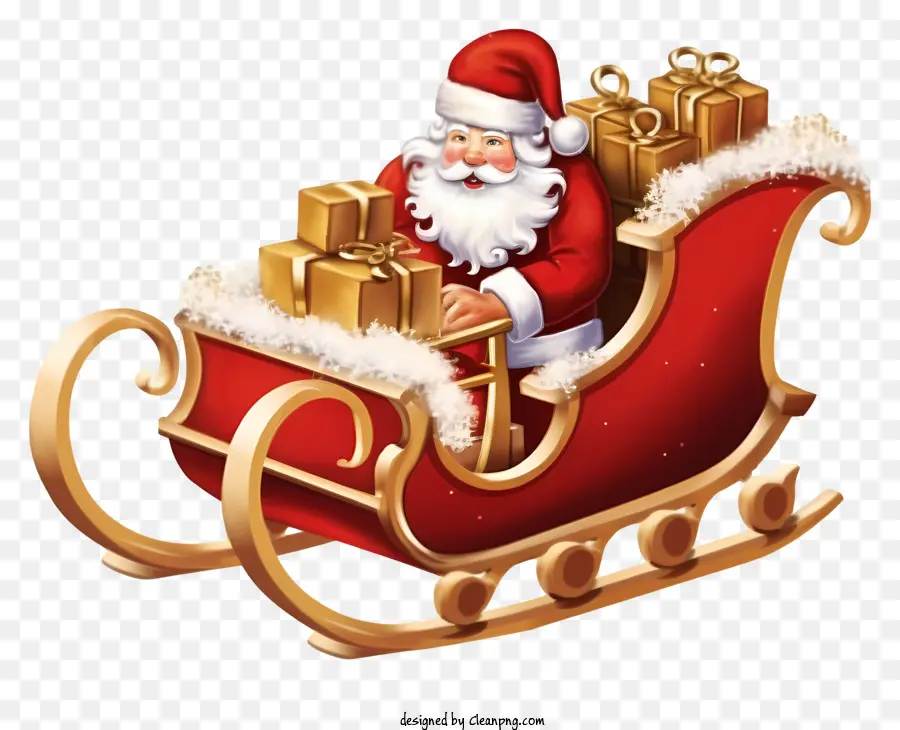 Santa Claus，Sleigh PNG