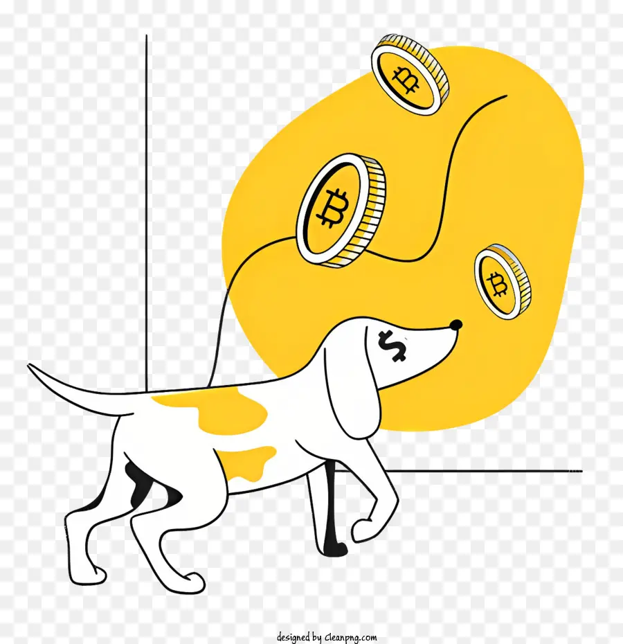 Perro De Dibujos Animados，Perro Con Bitcoins PNG