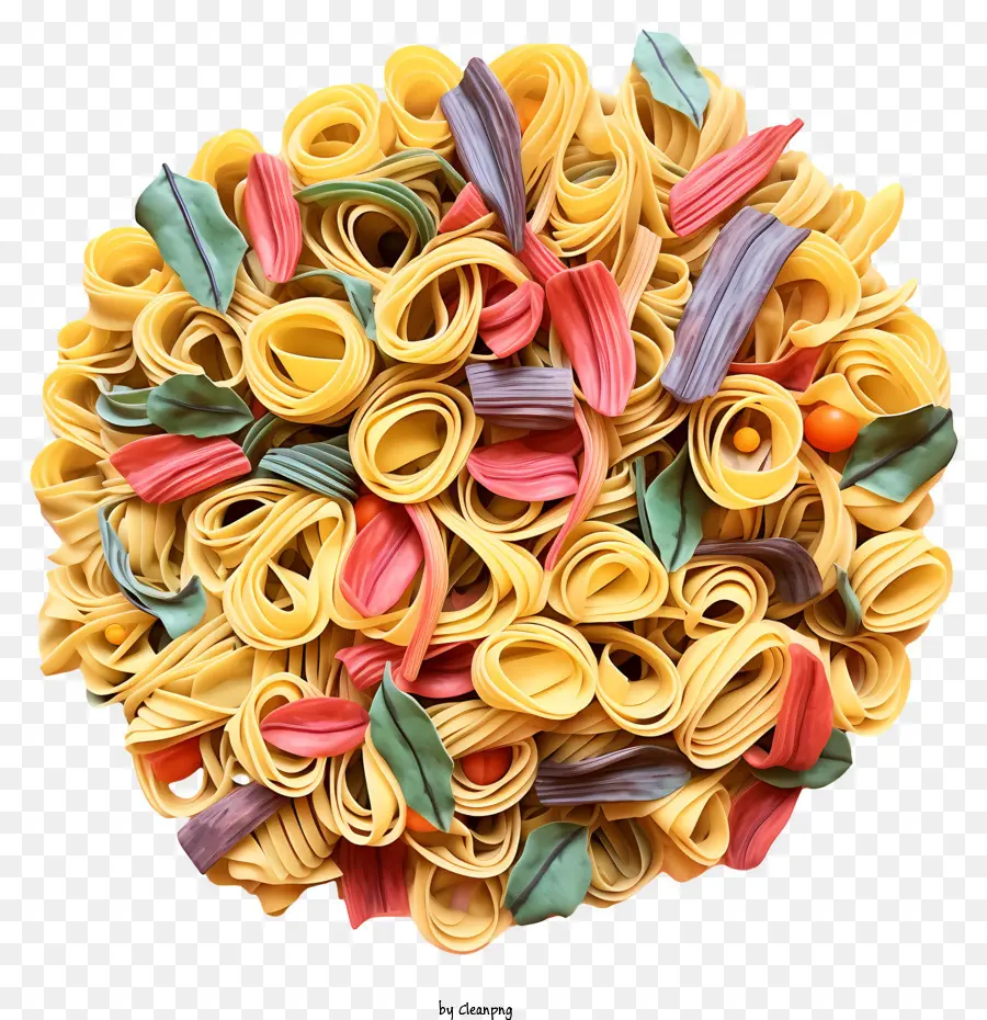 Fideos Coloridos，Pila De Fideos PNG