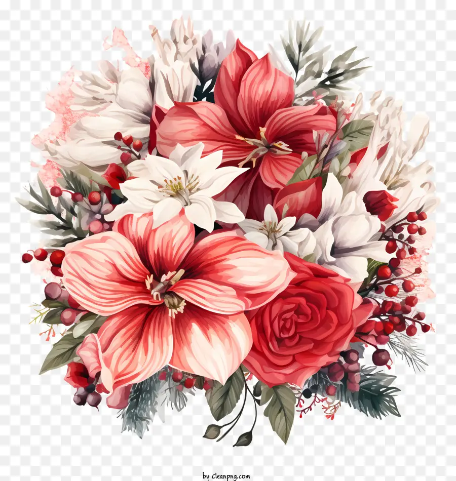 Ramo，Las Flores De Color Rojo PNG