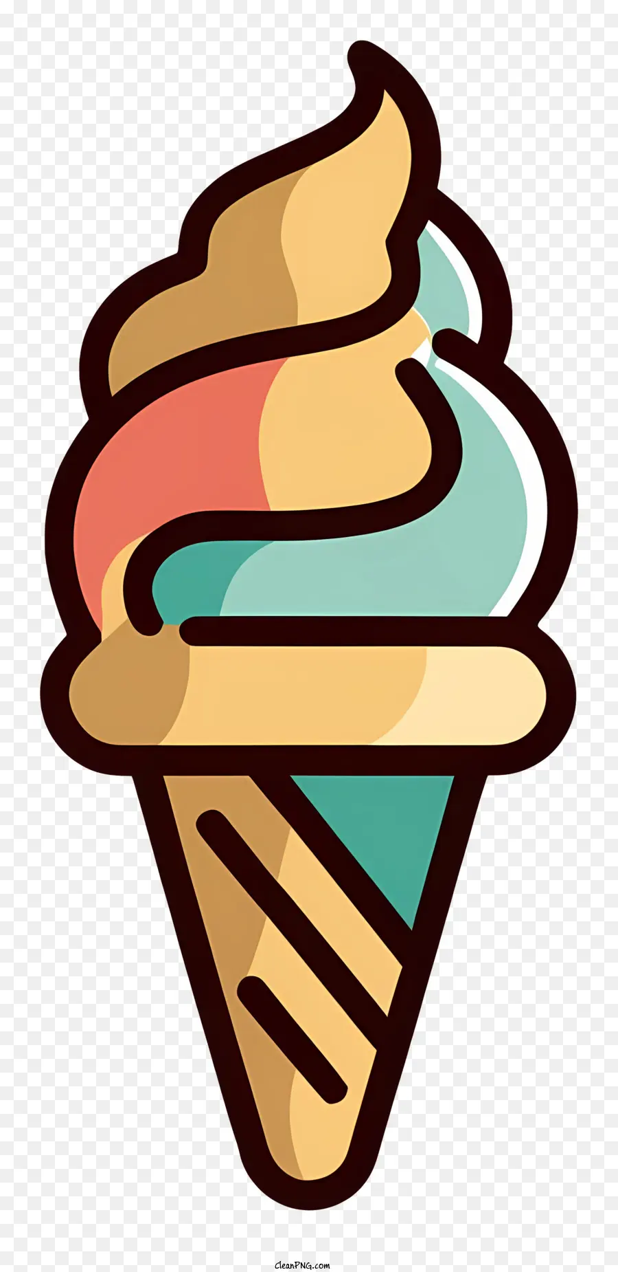 Cono De Helado，Helado Marrón Claro PNG