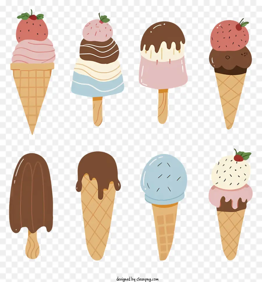 Sabores De Helado，Conos De Helado PNG