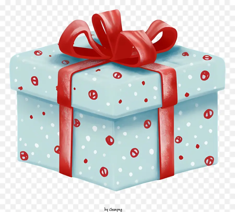 Azul Caja De Regalo，Cinta Roja PNG