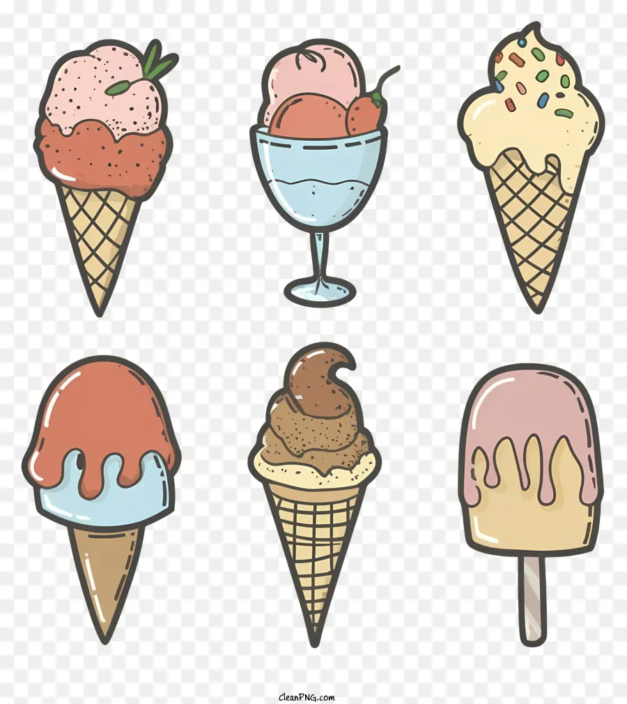 Conos De Helado，Helado De Vainilla PNG