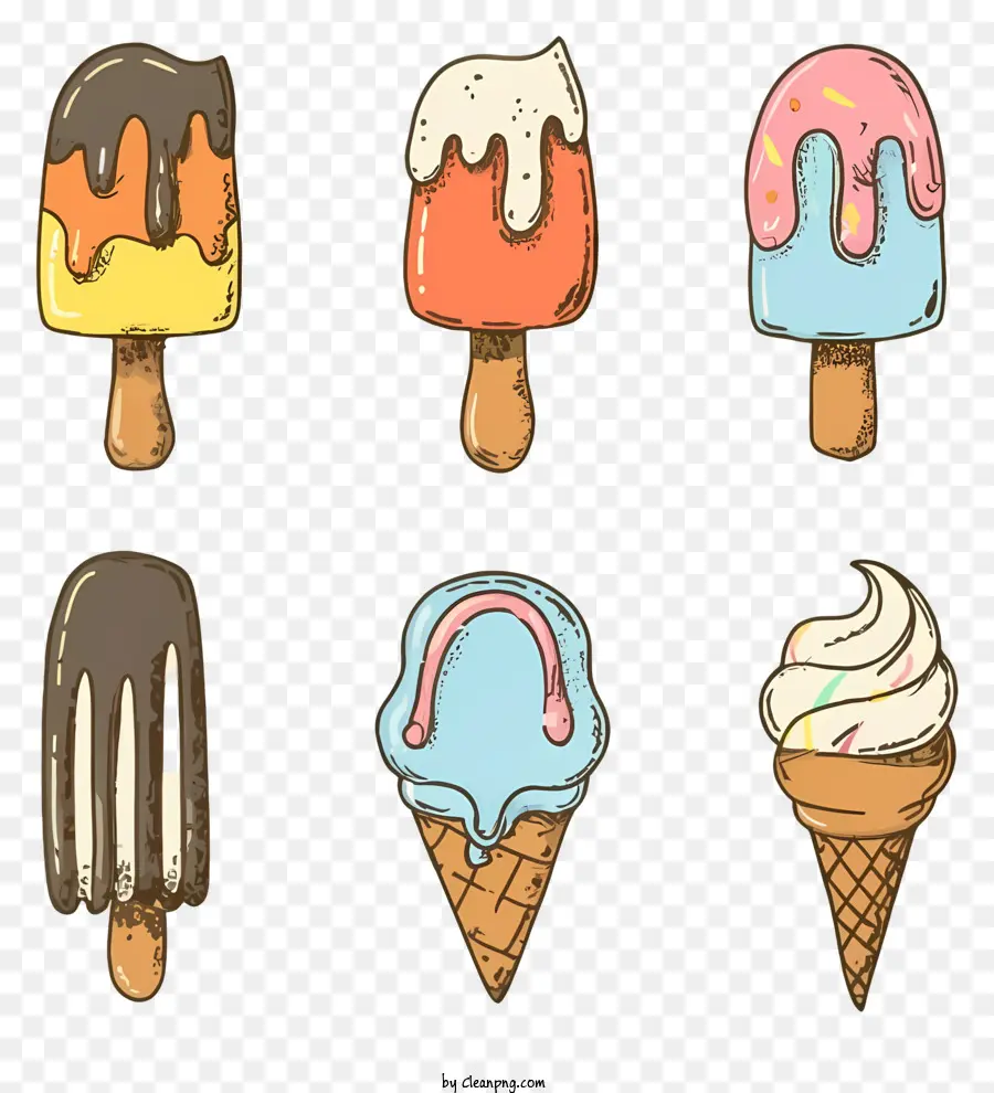 Conos De Helado，Helado PNG