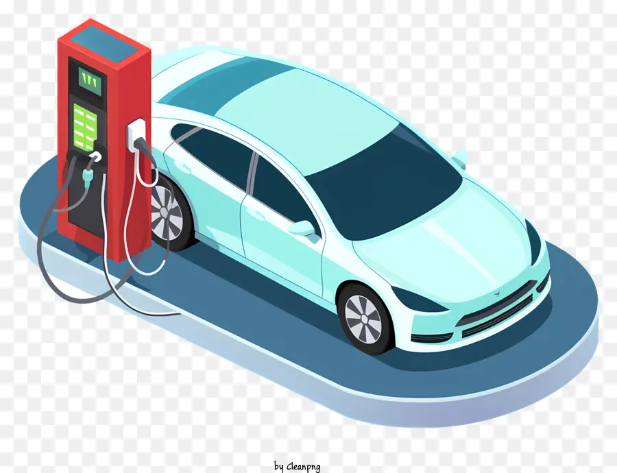 De Carga Del Coche Eléctrico，Coche Eléctrico Blanco PNG