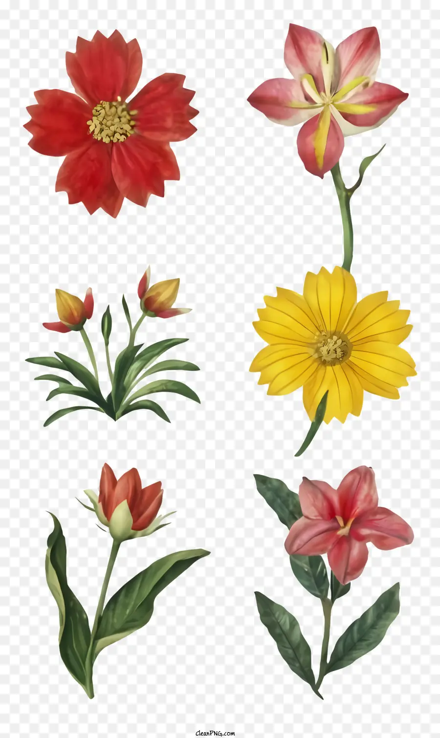 Ramo De Flores，Las Flores De Color Rojo PNG