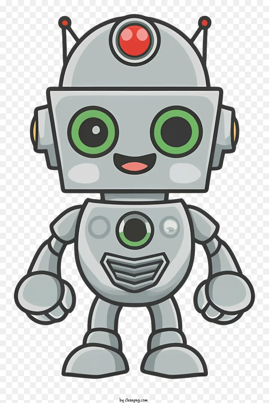 Robot De Dibujos Animados，Los Ojos Verdes PNG