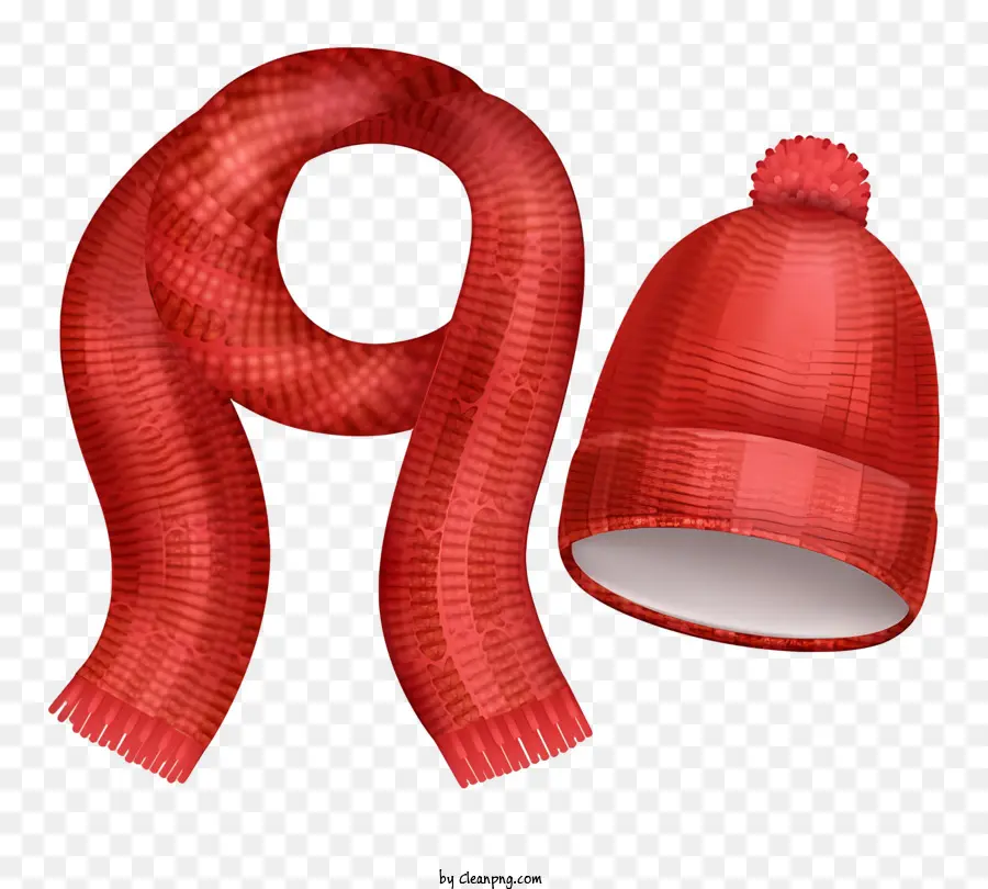 Accesorios De Punto Rojo，Bufanda Y Sombrero PNG