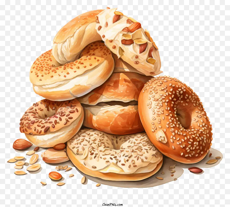 Bagels，Las Semillas De Sésamo PNG