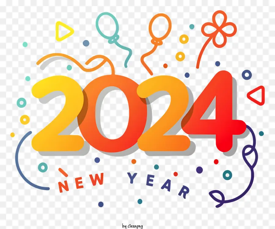 Saludo De Año Nuevo，2024 PNG