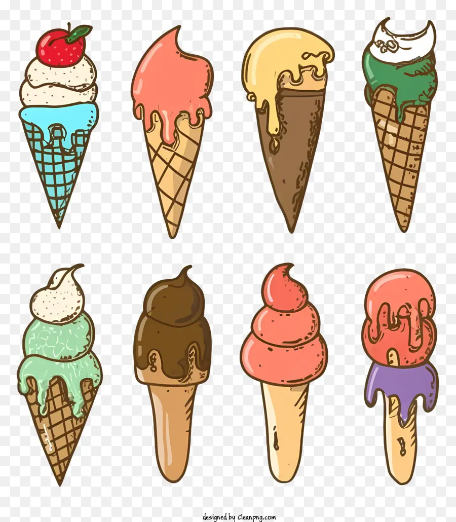 Conos De Helado，Sabores De Helado PNG