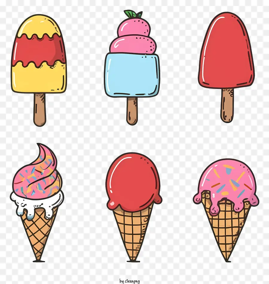 Conos De Helado，Sabores PNG