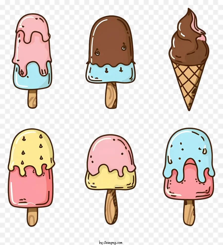 Conos De Helado，Helado Con Sabor PNG