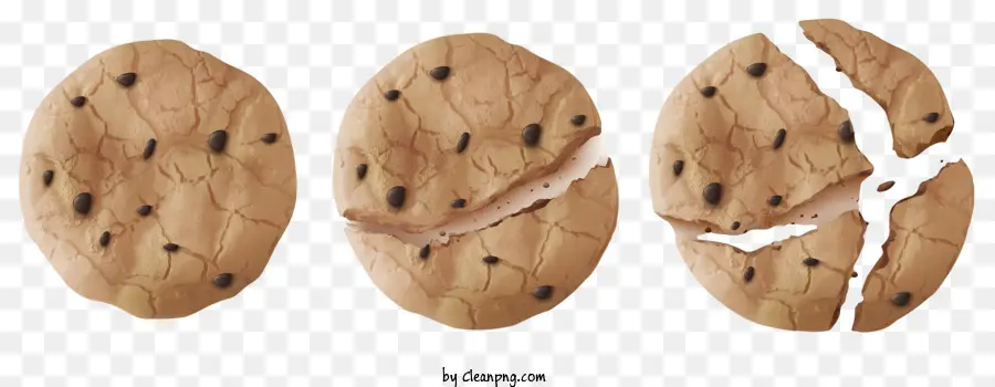 Galletas Con Chispas De Chocolate，Galletas Rotas PNG