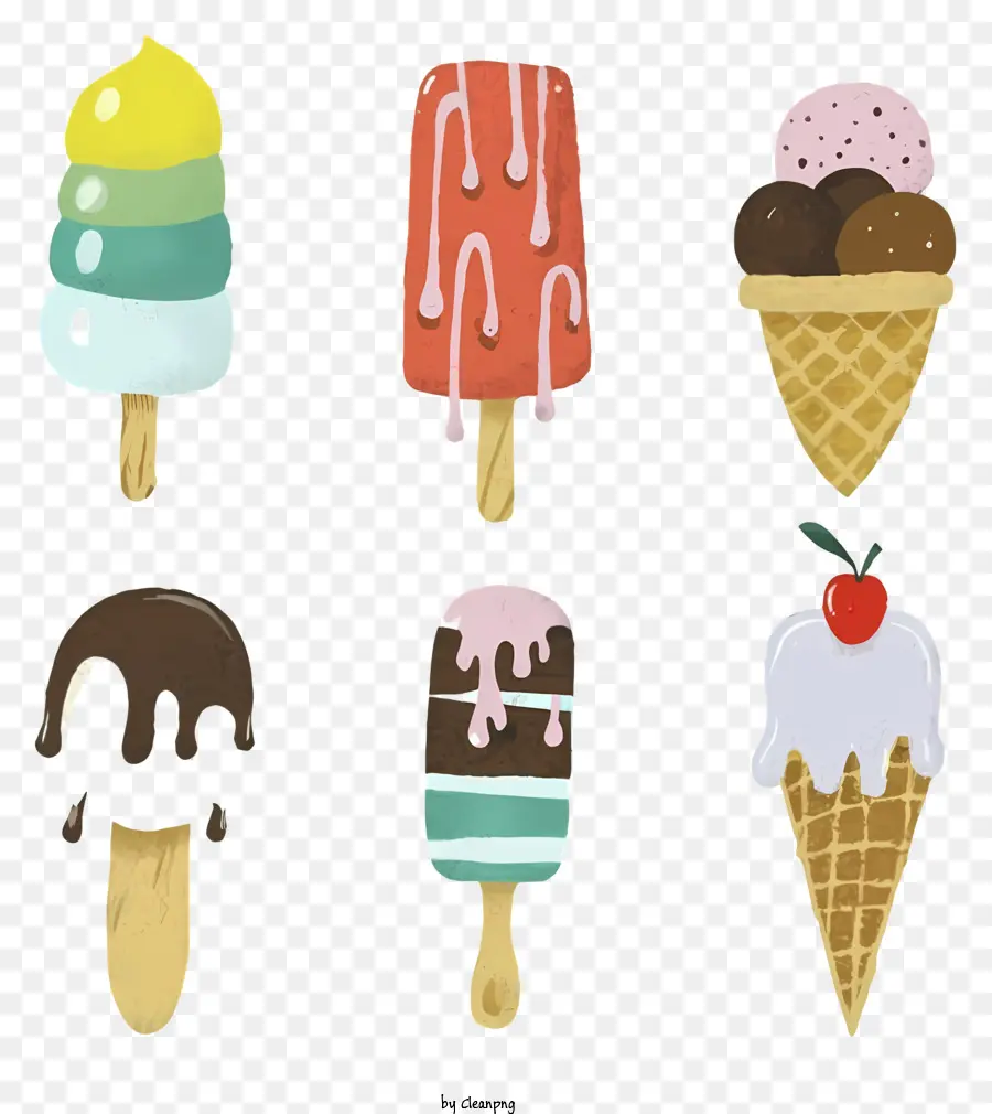 Conos De Helado，Paletas Heladas PNG