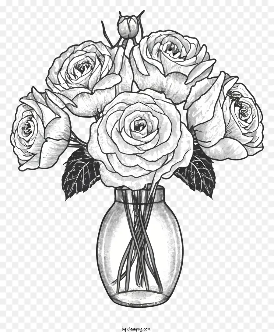 En Blanco Y Negro De Croquis，Florero PNG