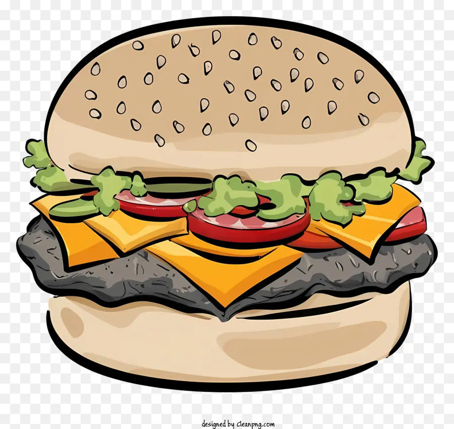 Hamburguesa，Hamburguesa Negra PNG