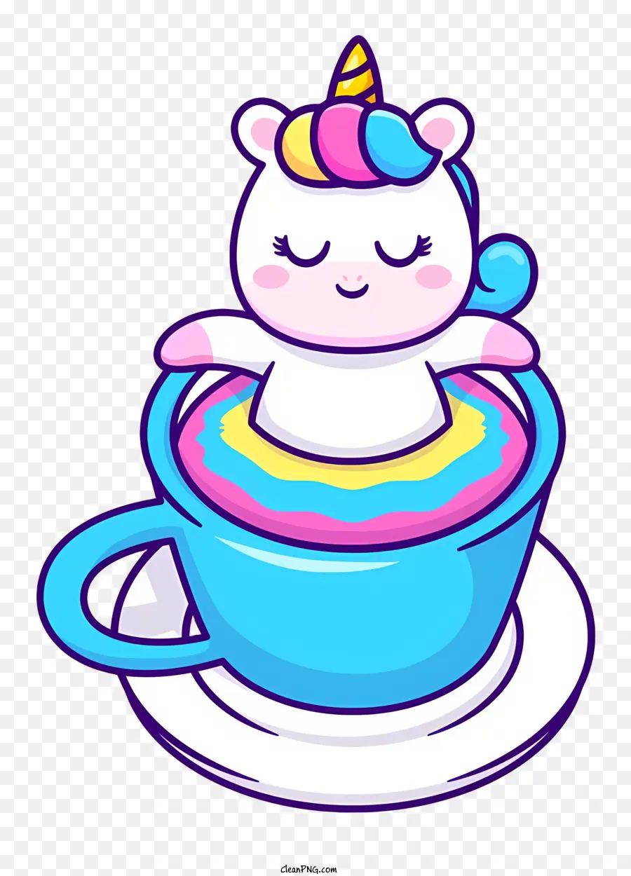 Dibujos Animados De Unicornio，Taza De Té PNG