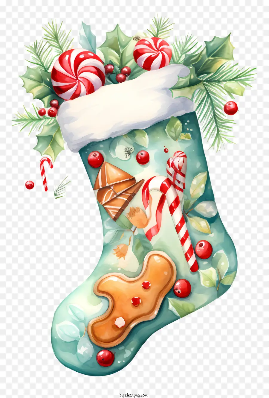 Calcetín De Navidad，Los Bastones De Caramelo PNG