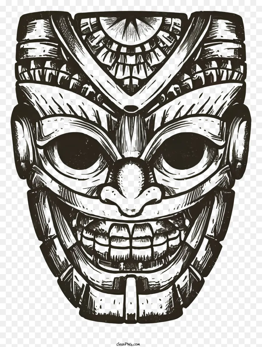 Máscara De Tiki，La Talla De La Madera PNG