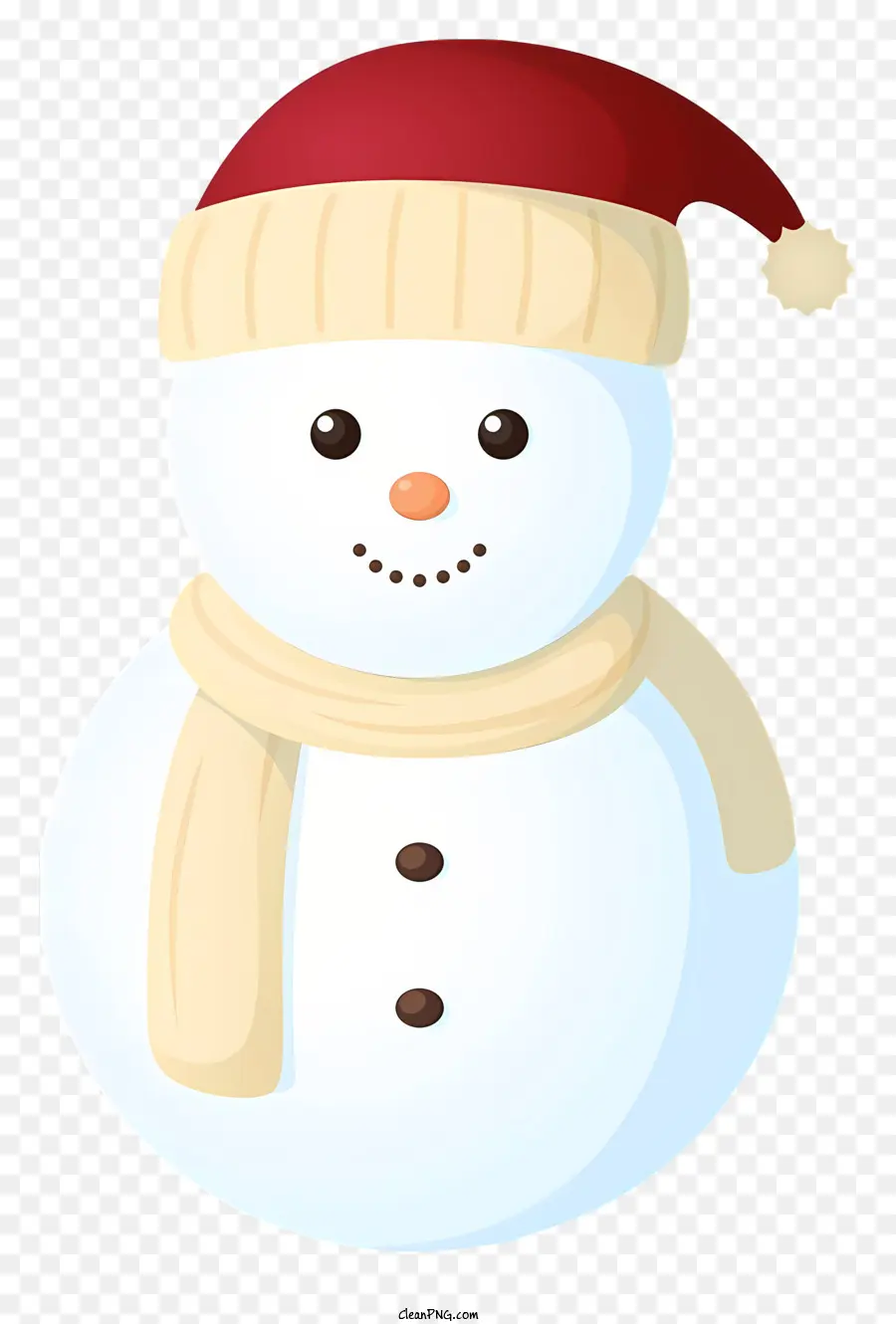 Muñeco De Nieve，Rojo Y Sombrero Blanco PNG