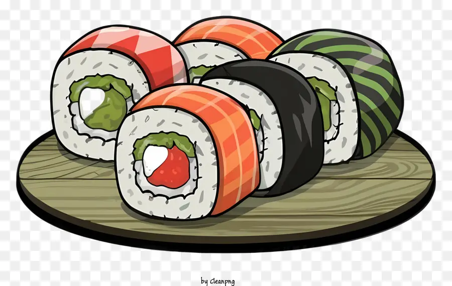 Rollos De Sushi，Sushi Colorido PNG