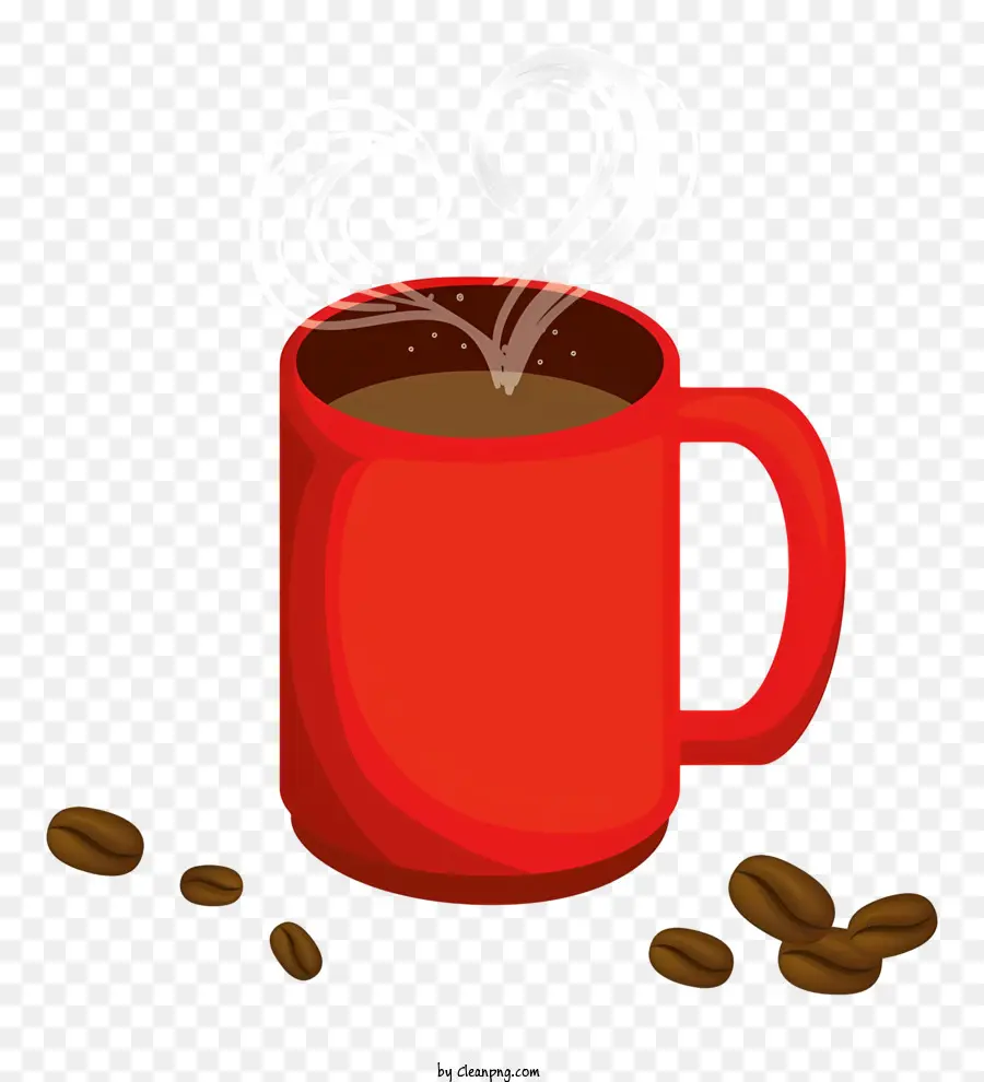 Café，Taza Roja PNG