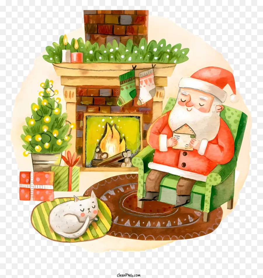 árbol De Navidad，Chimenea PNG