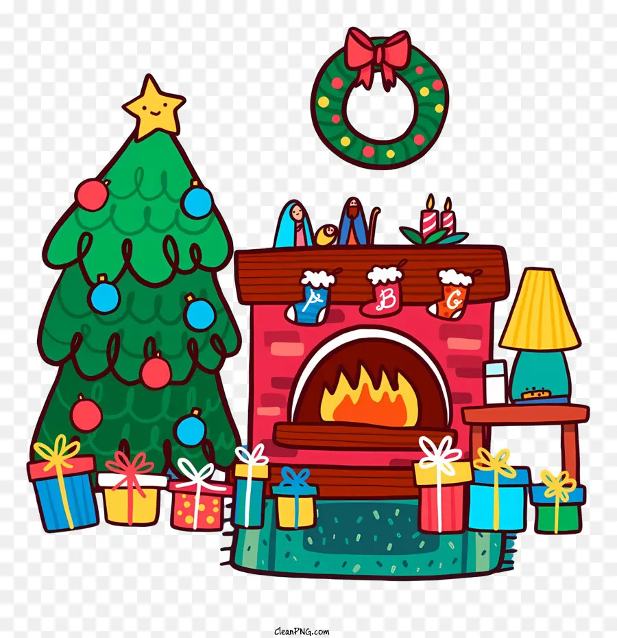 Decoraciones De Navidad，Chimenea PNG