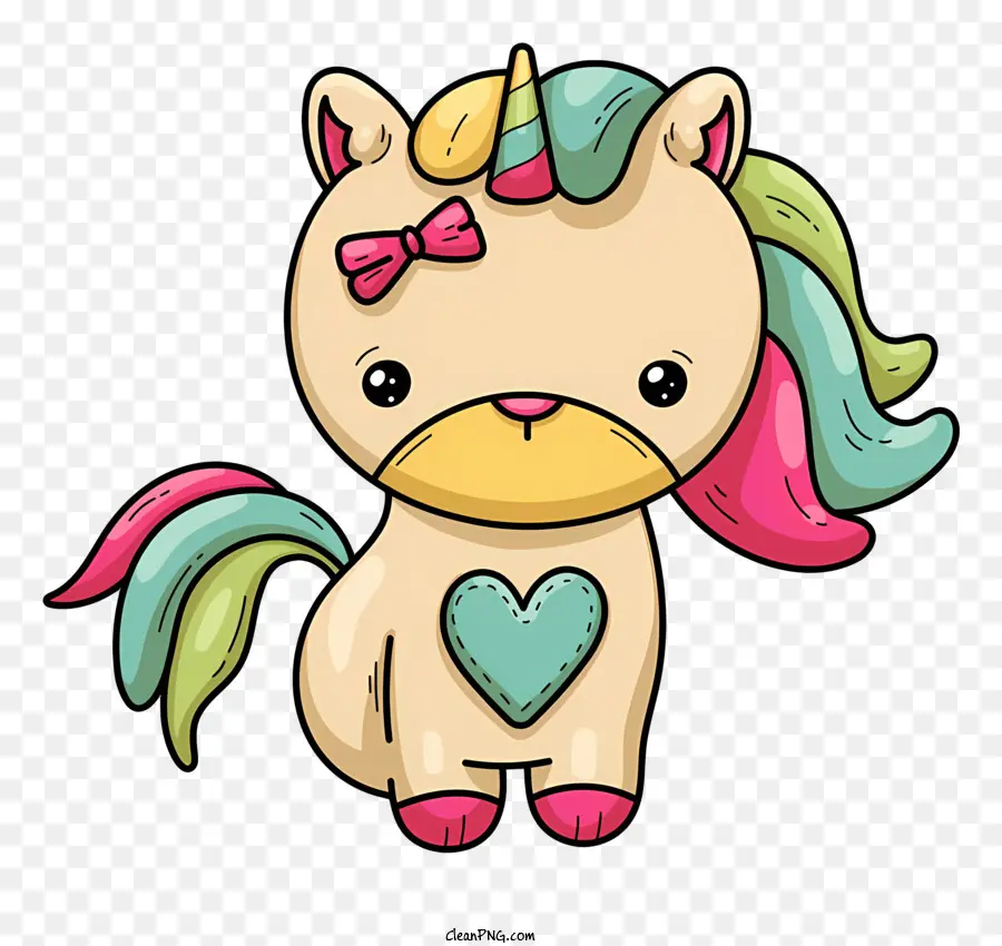 Dibujos Animados De Unicornio，Lazo Rosa PNG