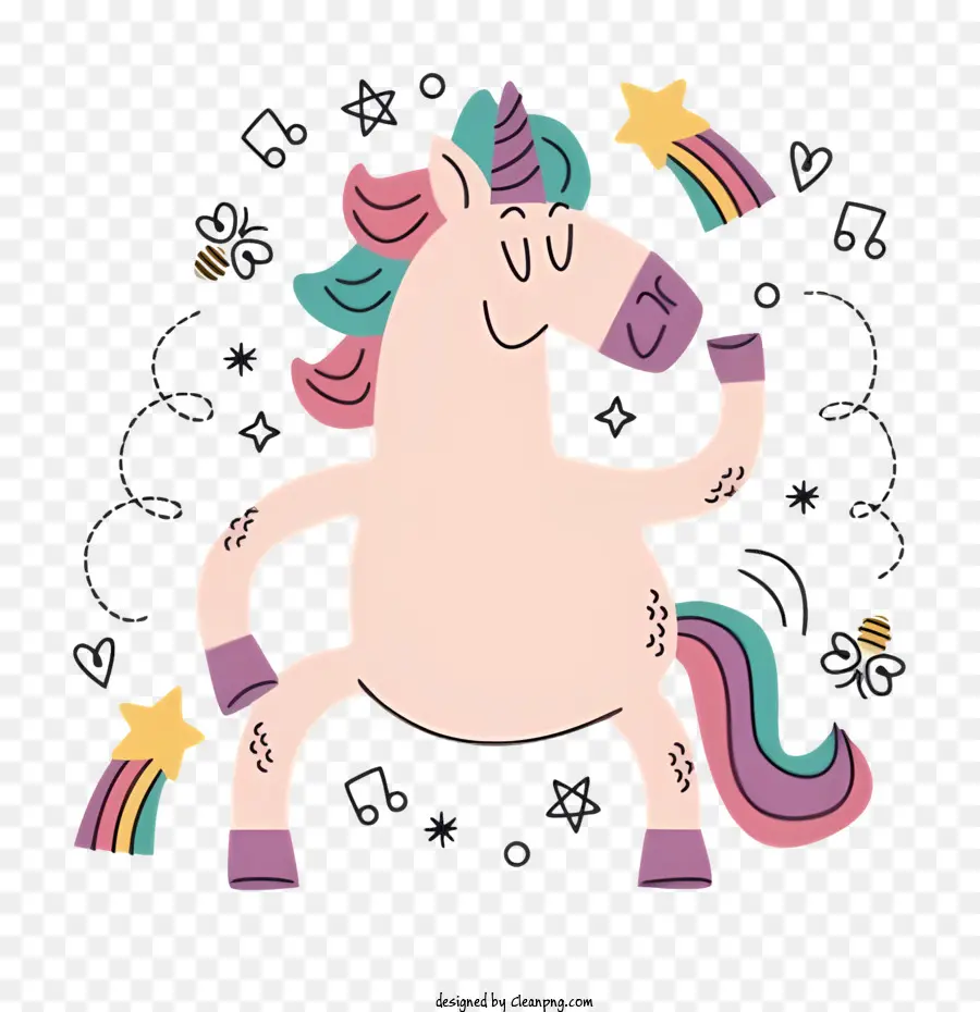 Unicornio，Black Background PNG