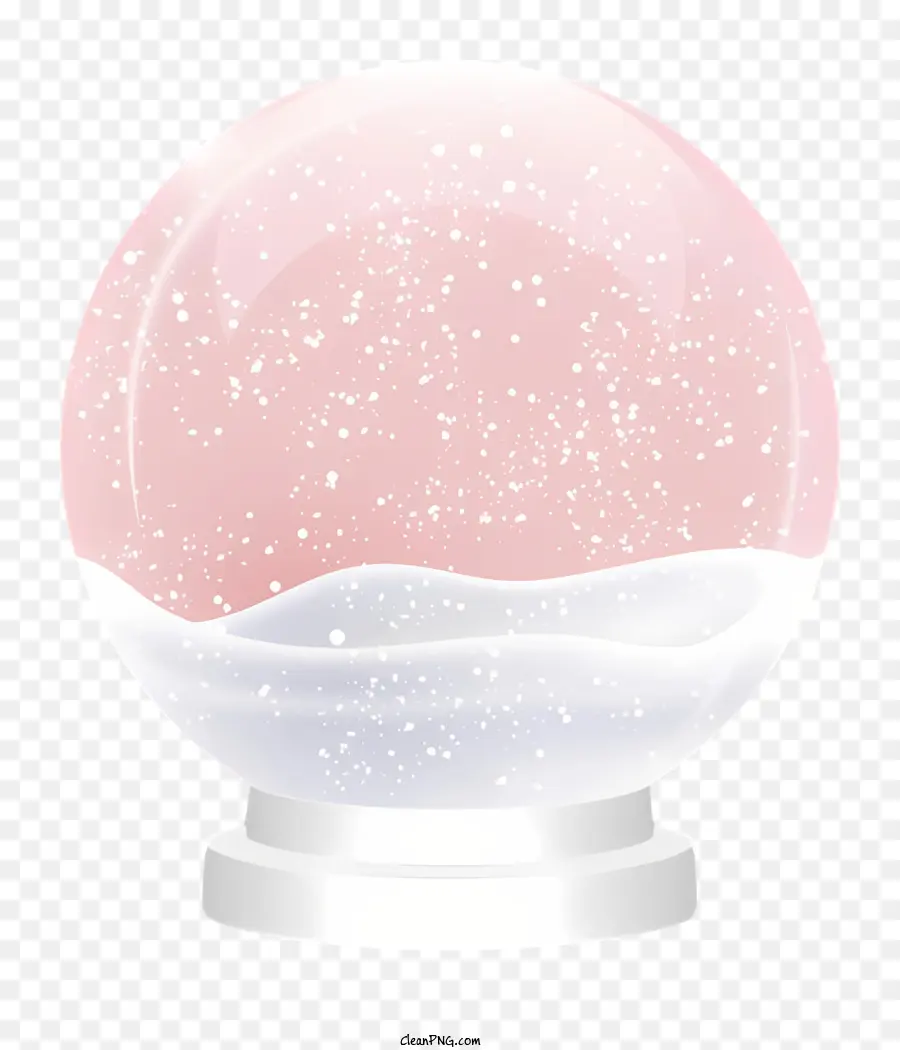 Globo De Nieve Rosa，Black Background PNG