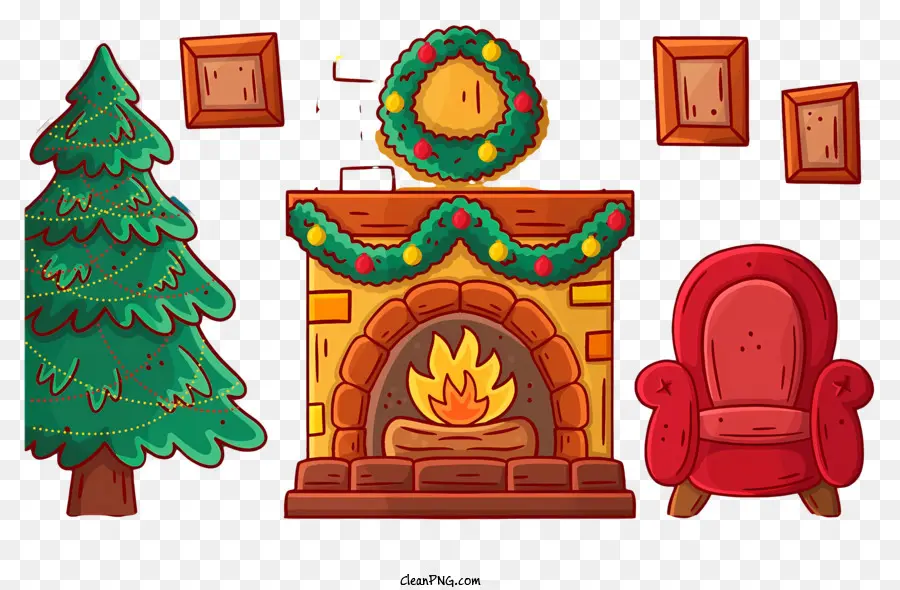 Chimenea De Dibujos Animados，Chimenea De Navidad PNG