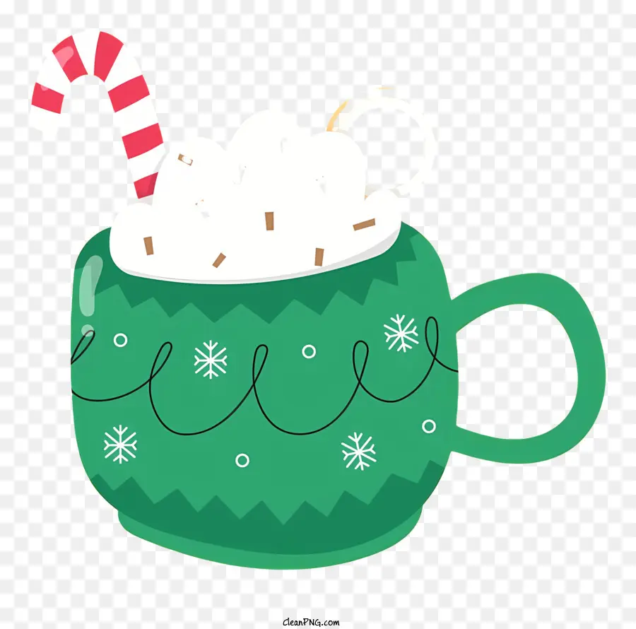 Chocolate Caliente，Taza Verde PNG