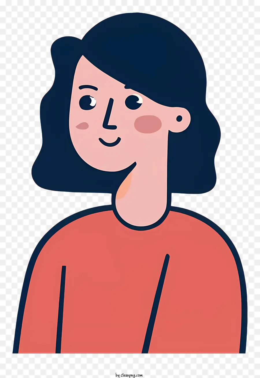 De Dibujos Animados De Mujer，El Cabello Negro PNG