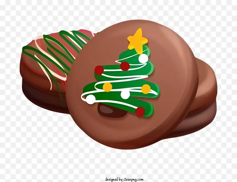 Árbol De Navidad De Chocolate，Galletas De Chocolate Marrón PNG