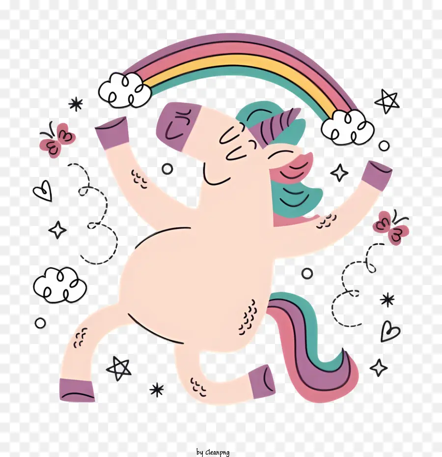 Dibujos Animados De Unicornio，Volando Unicornio PNG